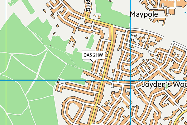 DA5 2HW map - OS VectorMap District (Ordnance Survey)