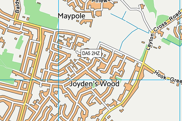 DA5 2HZ map - OS VectorMap District (Ordnance Survey)
