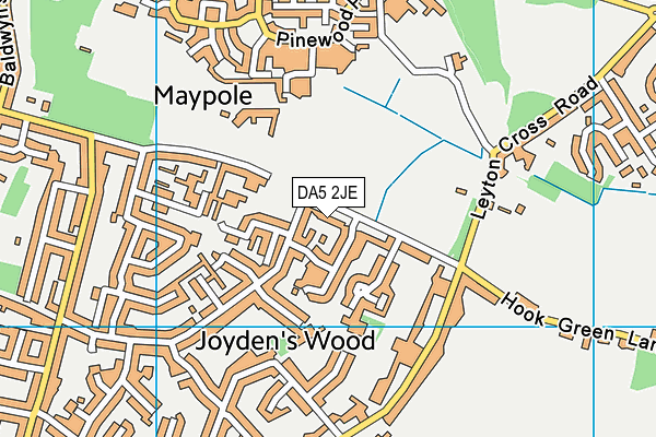 DA5 2JE map - OS VectorMap District (Ordnance Survey)