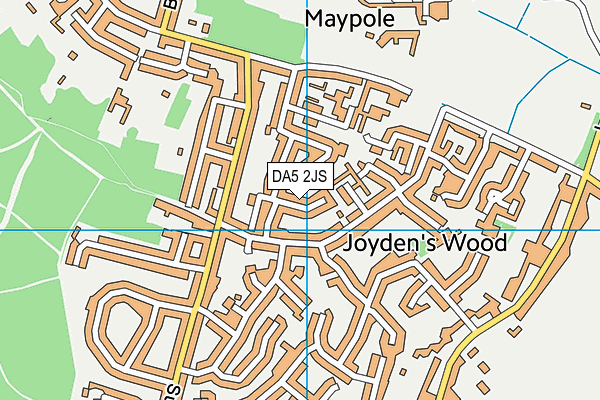 DA5 2JS map - OS VectorMap District (Ordnance Survey)