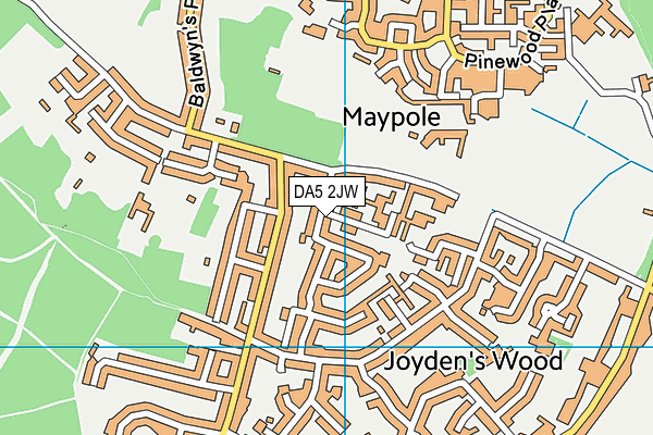 DA5 2JW map - OS VectorMap District (Ordnance Survey)