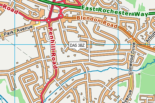 DA5 3BZ map - OS VectorMap District (Ordnance Survey)
