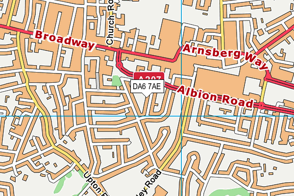 DA6 7AE map - OS VectorMap District (Ordnance Survey)