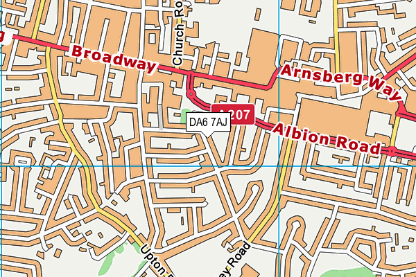 DA6 7AJ map - OS VectorMap District (Ordnance Survey)