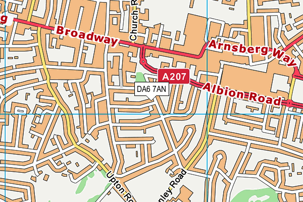 DA6 7AN map - OS VectorMap District (Ordnance Survey)