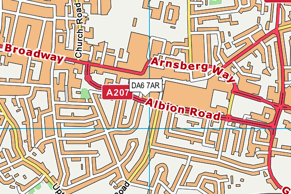 DA6 7AR map - OS VectorMap District (Ordnance Survey)