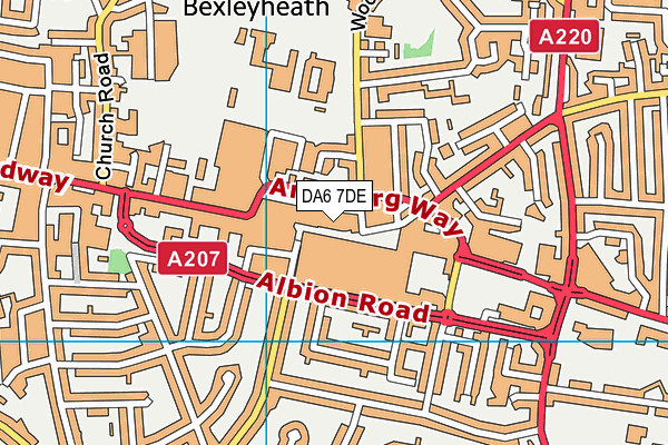 DA6 7DE map - OS VectorMap District (Ordnance Survey)