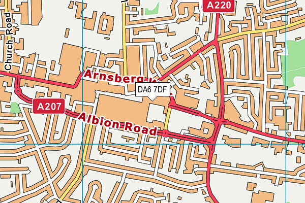 DA6 7DF map - OS VectorMap District (Ordnance Survey)