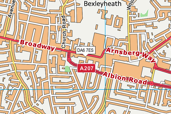 DA6 7ES map - OS VectorMap District (Ordnance Survey)