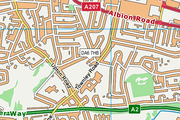 DA6 7HB map - OS VectorMap District (Ordnance Survey)