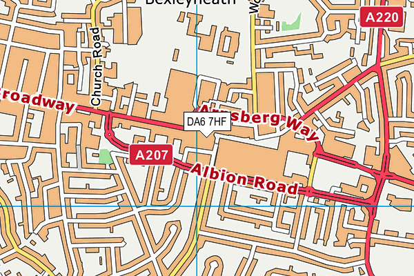 DA6 7HF map - OS VectorMap District (Ordnance Survey)