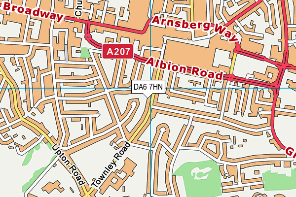 DA6 7HN map - OS VectorMap District (Ordnance Survey)