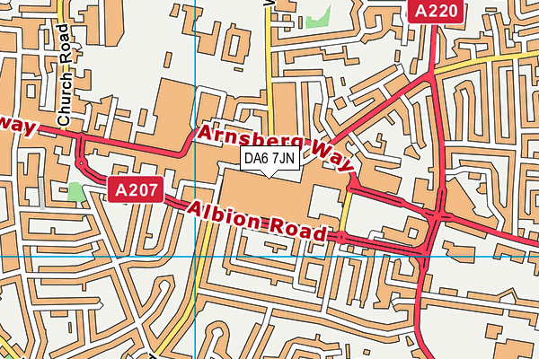 The Gym Group (Bexleyheath) map (DA6 7JN) - OS VectorMap District (Ordnance Survey)