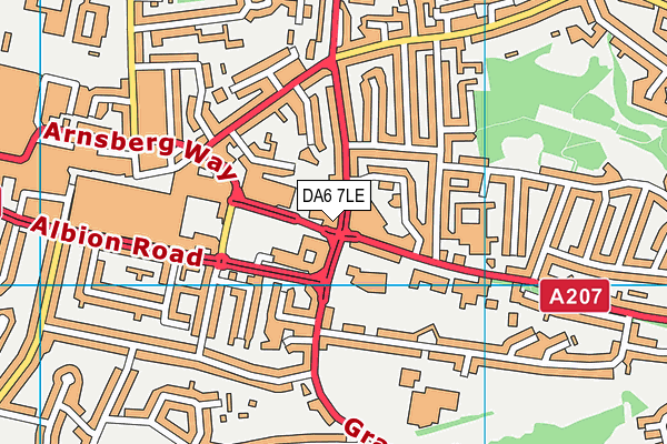 DA6 7LE map - OS VectorMap District (Ordnance Survey)