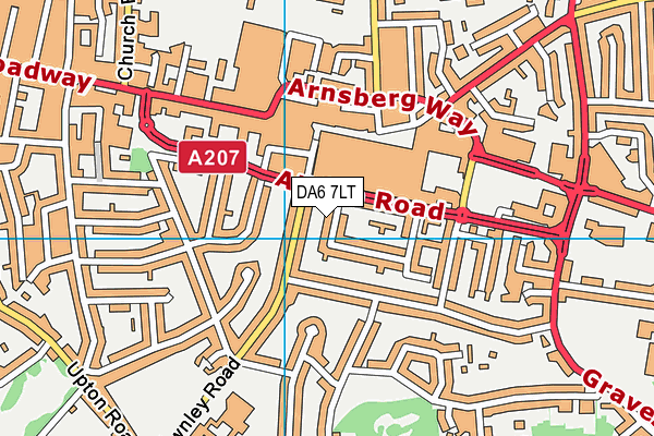 DA6 7LT map - OS VectorMap District (Ordnance Survey)