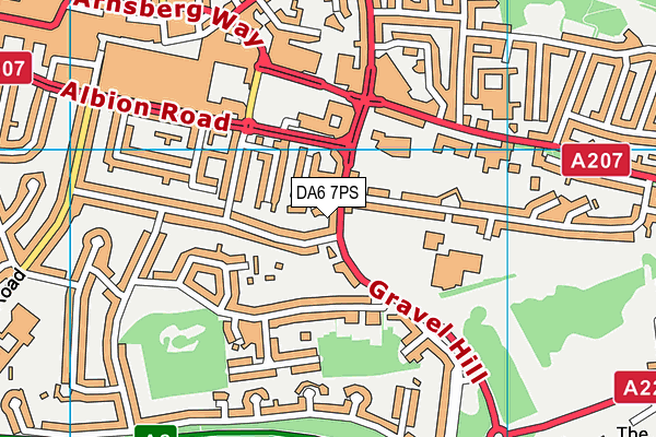 DA6 7PS map - OS VectorMap District (Ordnance Survey)
