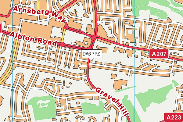 DA6 7PZ map - OS VectorMap District (Ordnance Survey)