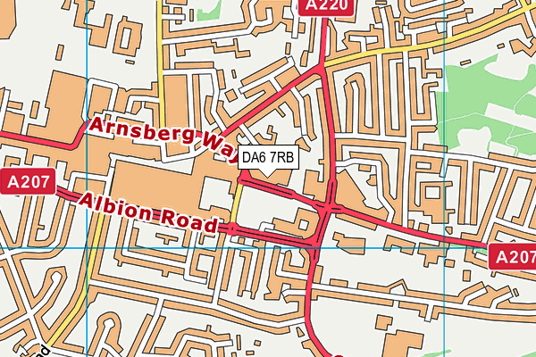 DA6 7RB map - OS VectorMap District (Ordnance Survey)