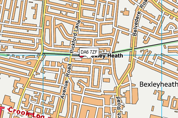 DA6 7ZF map - OS VectorMap District (Ordnance Survey)