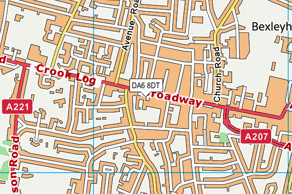 DA6 8DT map - OS VectorMap District (Ordnance Survey)