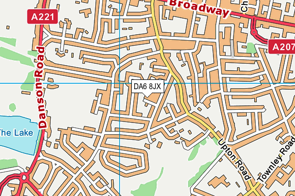 DA6 8JX map - OS VectorMap District (Ordnance Survey)