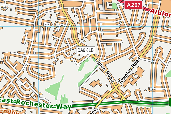DA6 8LB map - OS VectorMap District (Ordnance Survey)