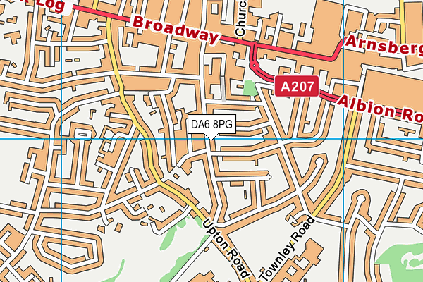 DA6 8PG map - OS VectorMap District (Ordnance Survey)