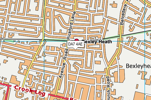 DA7 4AE map - OS VectorMap District (Ordnance Survey)