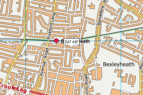 DA7 4AF map - OS VectorMap District (Ordnance Survey)