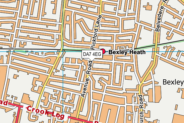 DA7 4EG map - OS VectorMap District (Ordnance Survey)