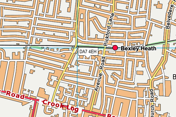 DA7 4EH map - OS VectorMap District (Ordnance Survey)