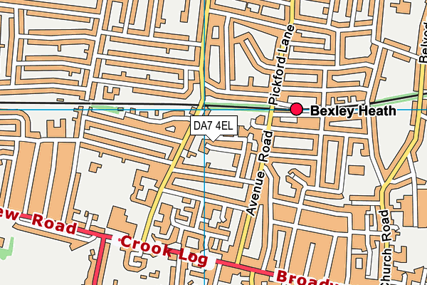 DA7 4EL map - OS VectorMap District (Ordnance Survey)