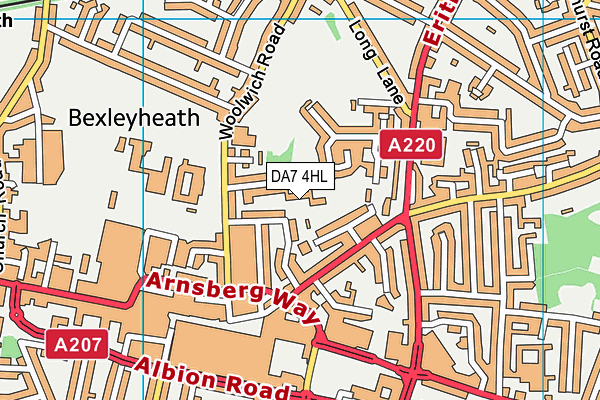 Pelham Primary School map (DA7 4HL) - OS VectorMap District (Ordnance Survey)