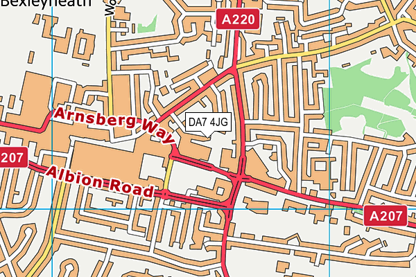 DA7 4JG map - OS VectorMap District (Ordnance Survey)