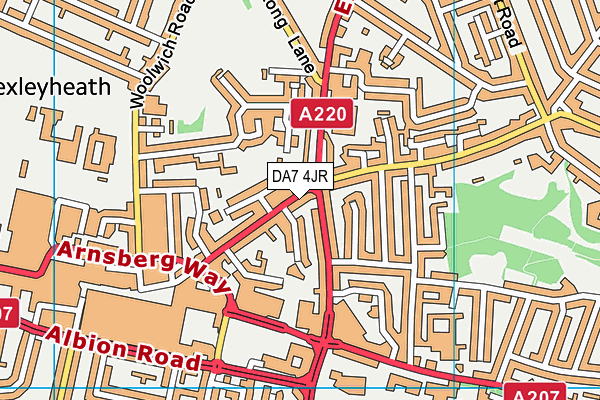 DA7 4JR map - OS VectorMap District (Ordnance Survey)