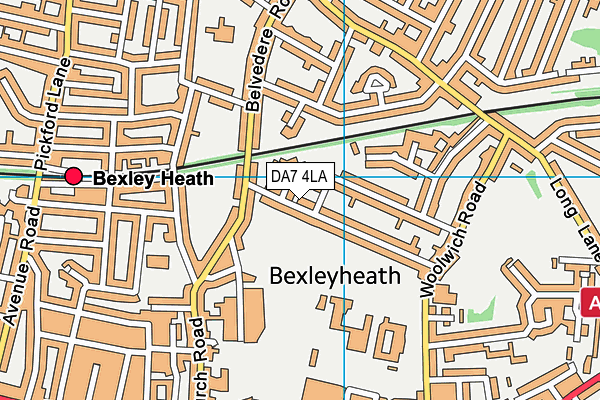 DA7 4LA map - OS VectorMap District (Ordnance Survey)