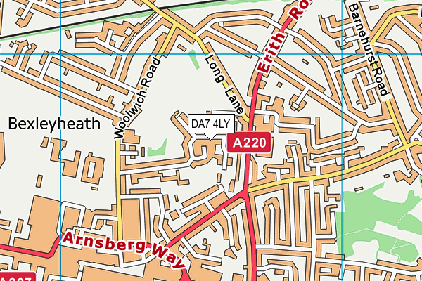 DA7 4LY map - OS VectorMap District (Ordnance Survey)
