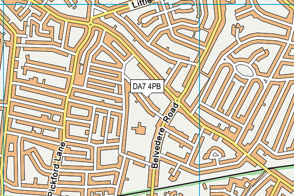 DA7 4PB map - OS VectorMap District (Ordnance Survey)