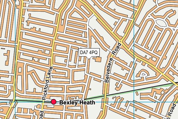 DA7 4PQ map - OS VectorMap District (Ordnance Survey)