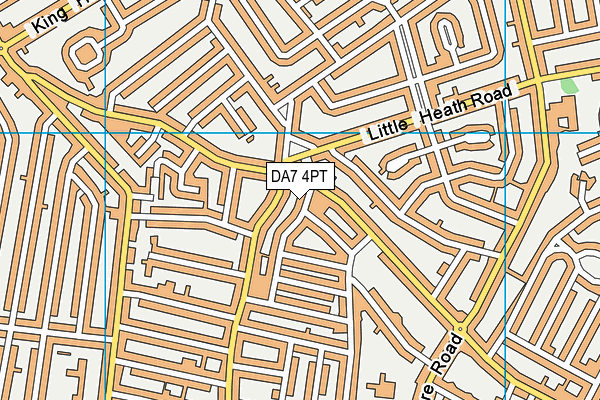 DA7 4PT map - OS VectorMap District (Ordnance Survey)
