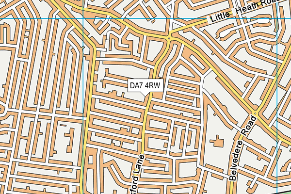 DA7 4RW map - OS VectorMap District (Ordnance Survey)