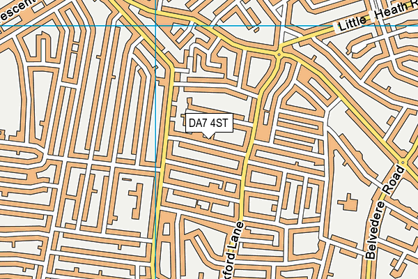 DA7 4ST map - OS VectorMap District (Ordnance Survey)