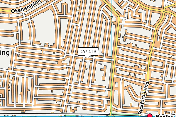 DA7 4TS map - OS VectorMap District (Ordnance Survey)