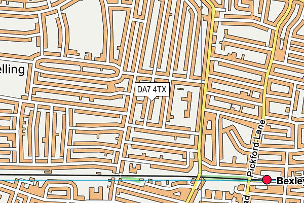 DA7 4TX map - OS VectorMap District (Ordnance Survey)