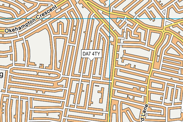 DA7 4TY map - OS VectorMap District (Ordnance Survey)