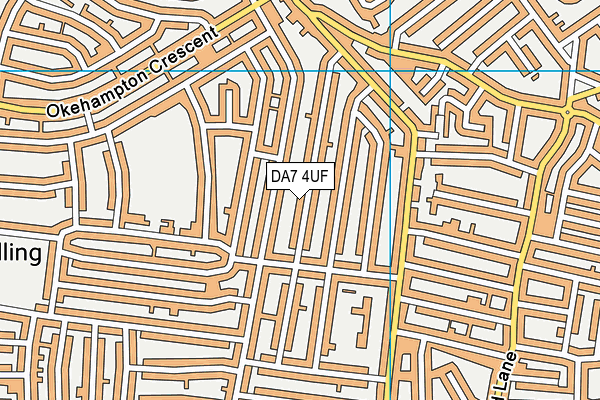 DA7 4UF map - OS VectorMap District (Ordnance Survey)