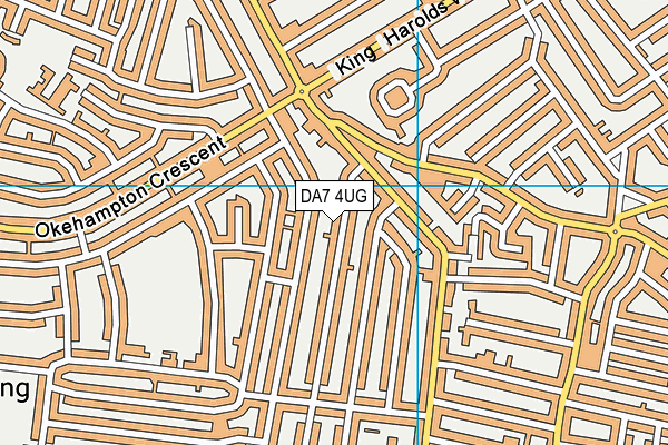 DA7 4UG map - OS VectorMap District (Ordnance Survey)