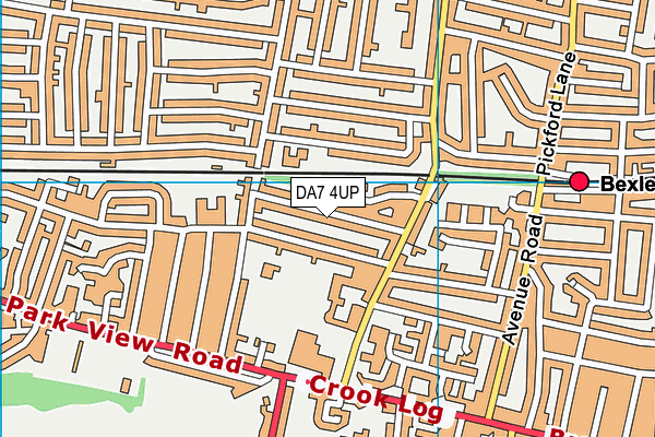 DA7 4UP map - OS VectorMap District (Ordnance Survey)