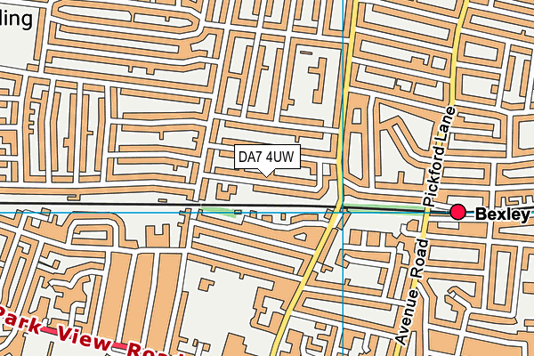 DA7 4UW map - OS VectorMap District (Ordnance Survey)