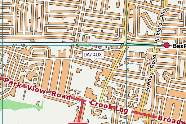 DA7 4UX map - OS VectorMap District (Ordnance Survey)